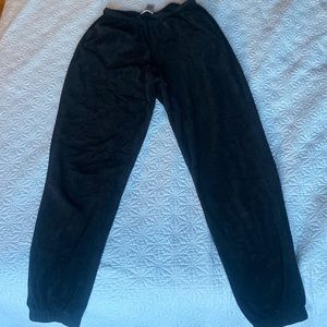 Black velour jogging pants XS